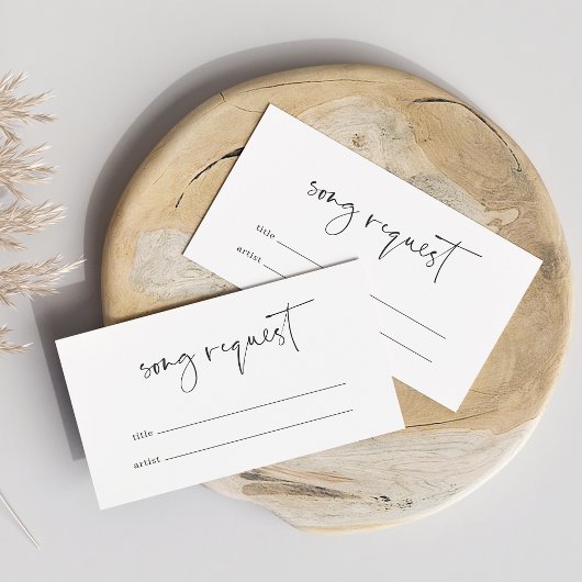 モダン ミニマル スクリプト ウェディング ソング リクエスト エンクロージャーカード