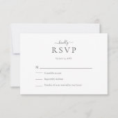 モダン ミニマル スクリプト ウェディング RSVP カード (正面)