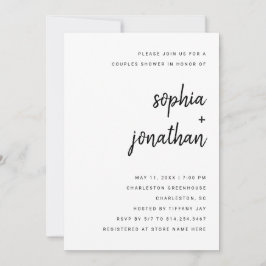 モダン ミニマル スクリプト | カップルシャワー 招待状