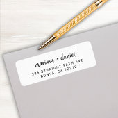 モダン ミニマル スクリプト ネーム リターン アドレス ラベル