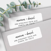 モダン ミニマル スクリプト ネーム リターン アドレス ラベル