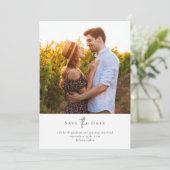 モダン ミニマル スクリプト フォト ウェディング セーブザデート (スタンド正面)