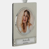 モダン ミニマル スクリプト ブライズメイド シルバープレートバナーオーナメント (右)