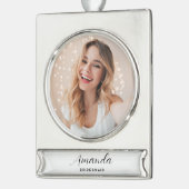 モダン ミニマル スクリプト ブライズメイド シルバープレートバナーオーナメント (左)