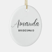 モダン ミニマル スクリプト ブライズメイド セラミックオーナメント (右)