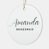 モダン ミニマル スクリプト ブライズメイド セラミックオーナメント (左)