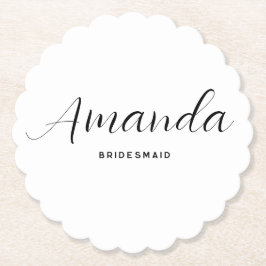 モダン ミニマル スクリプト ブライズメイド ペーパーコースター