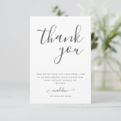 モダン ミニマル スクリプト ブライダル シャワー サンキューカード (スタンド正面)
