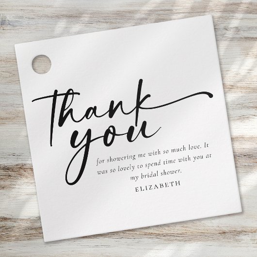 モダン ミニマル スクリプト ブライダル シャワー フェイバータグ