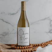 モダン ミニマル スクリプト 乾杯ラブ ワインラベル