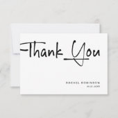 モダン ミニマル スクリプト 大人誕生日パーティー サンキューカード (正面)