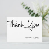 モダン ミニマル スクリプト 大人誕生日パーティー サンキューカード (スタンド正面)