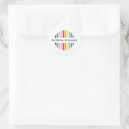 モダン ミニマル ストライプ ロゴ レインボー プライド LGBTQ ラウンドシール