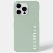 モダン ミニマル セージグリーン 名前入り Case-Mate iPhoneケース (裏面)