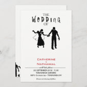 モダン ミニマル ゾンビの大群 ウェディング 招待状 (正面/裏面)