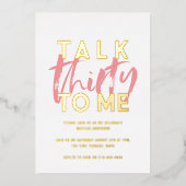 モダン ミニマル タイポグラフィー ガーリー ピンク 30歳 箔招待状 (正面)