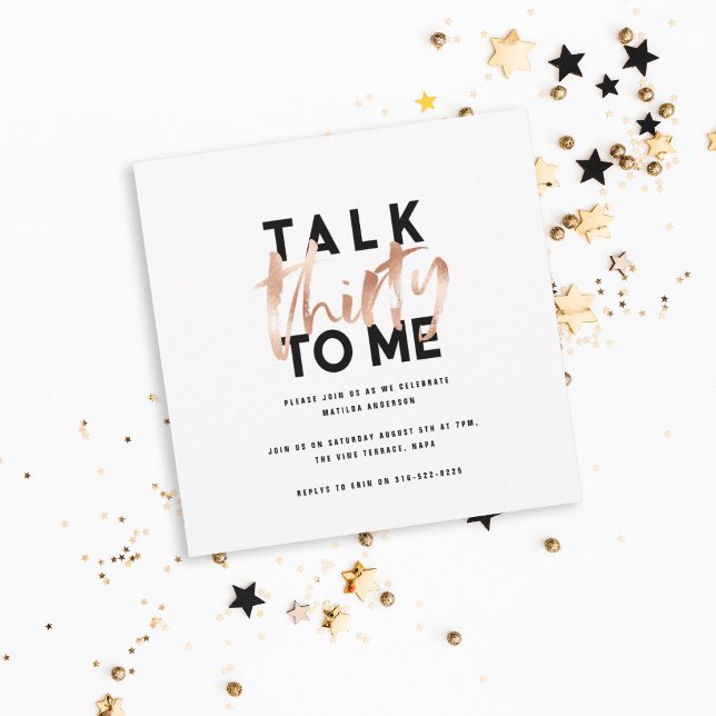 モダン ミニマル タイポグラフィー ガーリー ローズゴールド 30歳 (クリエイターアップロード済み)