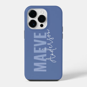 モダン ミニマル タイポグラフィ ダスティブルー エレガント iPhone 14 PROケース