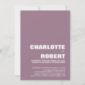 モダン ミニマル ダスティピンク ウェディング レセプション 招待状 (正面)