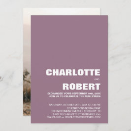 モダン ミニマル ダスティピンク ウェディング レセプション 招待状