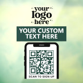 モダン ミニマル ダークグリーン QRコード 企業 ロゴ ウィンドウサイン (シート3)