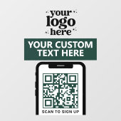モダン ミニマル ダークグリーン QRコード 企業 ロゴ ウィンドウサイン (シート)
