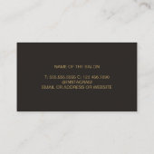 モダン ミニマル ダーク 偽ゴールド ヘア スタイリスト 名刺 (裏面)