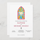 モダン ミニマル チャーチ ガラス モザイク 聖書 招待状 (正面/裏面)