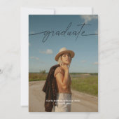 モダン ミニマル ツー フォト 卒業パーティー 招待状 (正面)