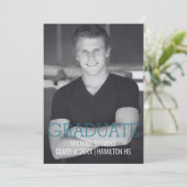 モダン ミニマル ティール アートデコ 卒業のお知らせ 案内状 (スタンド正面)