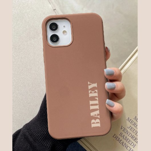 モダン ミニマル テラコッタ カスタムネーム Case-Mate iPhoneケース