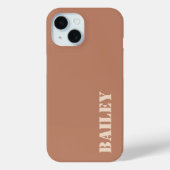 モダン ミニマル テラコッタ カスタムネーム Case-Mate iPhoneケース (裏面)