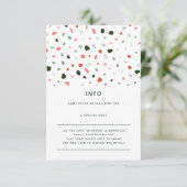 モダン ミニマル テラッツォ グリーン ピンク ウェディング ディテールズ エンクロージャーカード (スタンド正面)