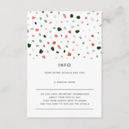 モダン ミニマル テラッツォ グリーン ピンク ウェディング ディテールズ エンクロージャーカード