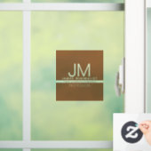 モダン ミニマル デザイン | ブラウン & トランスペアレント ウィンドウサイン (ホーム)