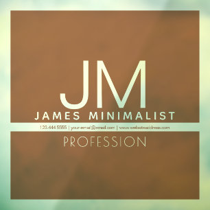 モダン ミニマル デザイン   ブラウン & トランスペアレント ウィンドウサイン