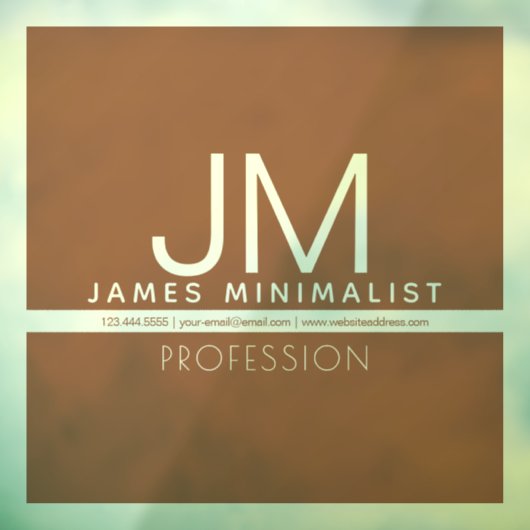 モダン ミニマル デザイン | ブラウン & トランスペアレント ウィンドウサイン (シート3)