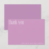 モダン ミニマル トレンディ オーキッド カスタム ウェディング タ サンキューカード (正面/裏面)