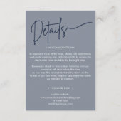 モダン ミニマル ネイビーブルー ウェディングの詳細 エンクロージャーカード (正面)