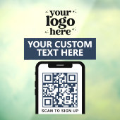 モダン ミニマル ネイビーブルー QRコード 企業 ロゴ ウィンドウサイン (シート3)