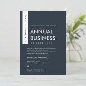 モダン ミニマル ネイビー ホワイト クラフト カンファレンス イベント 招待状 (スタンド正面)