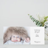 モダン ミニマル ハイッゲ ホリデー フォト シーズンカード (スタンド正面)