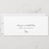 モダン ミニマル ハイッゲ ホリデー フォト シーズンカード (裏面)