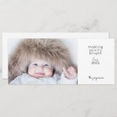 モダン ミニマル ハイッゲ ホリデー フォト シーズンカード (正面/裏面)