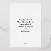 モダン ミニマル ハッピーイースター ファミリー | 本物のホイル 箔シーズンカード (裏面)
