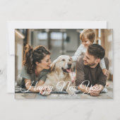 モダン ミニマル ハッピー ニューイヤー フォト シーズンカード (正面)