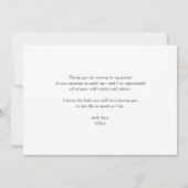 モダン ミニマル ハンドライティング スクリプト サンキューカード (裏面)