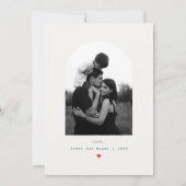 モダン ミニマル ハート カスタム 写真 父の日 カード (裏面)