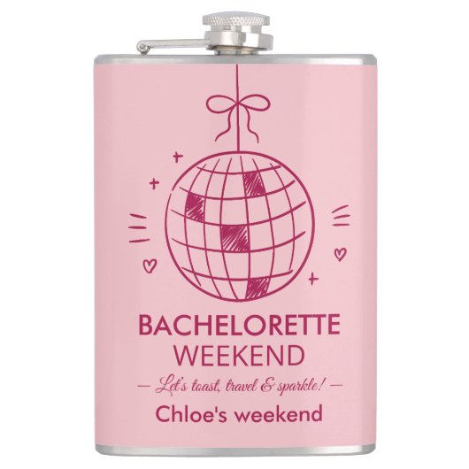 モダン ミニマル バチェロレッテ ウィークエンド | ピンク フラスク (正面)