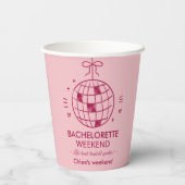 モダン ミニマル バチェロレッテ ウィークエンド | ピンク 紙コップ (裏面)